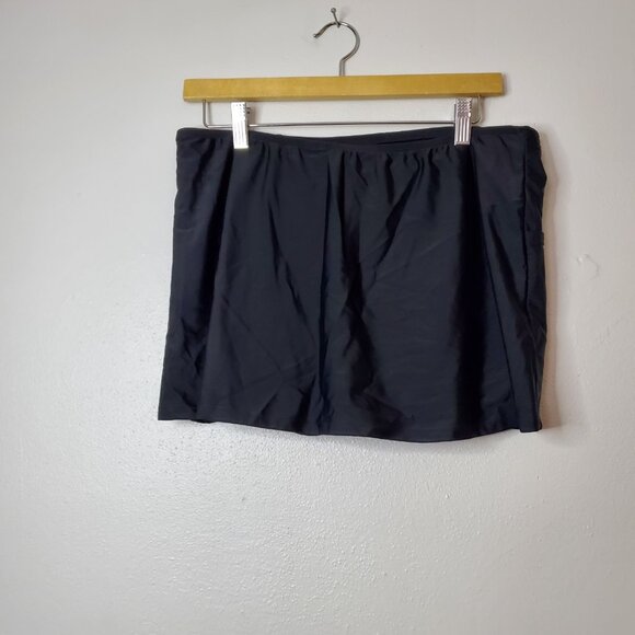 Women's Tankini Swimsuit XL Ellen Tracy Black Floral Swim Skirt Pocket - Picture 9 of 16